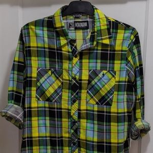 Scene hipster plaid button down